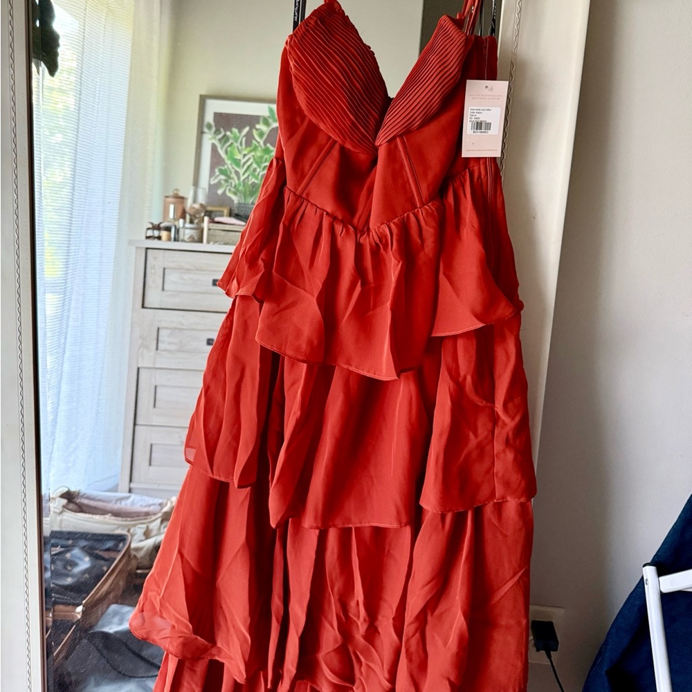 NWT Birdy Grey Lola Dress Chiffon Auburn, Medium